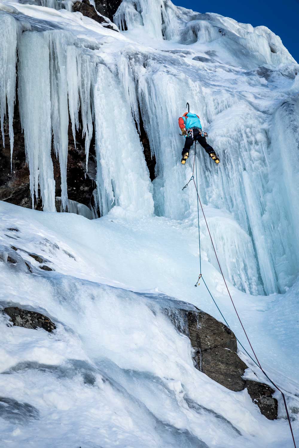 Ice climbing in Maurienne.